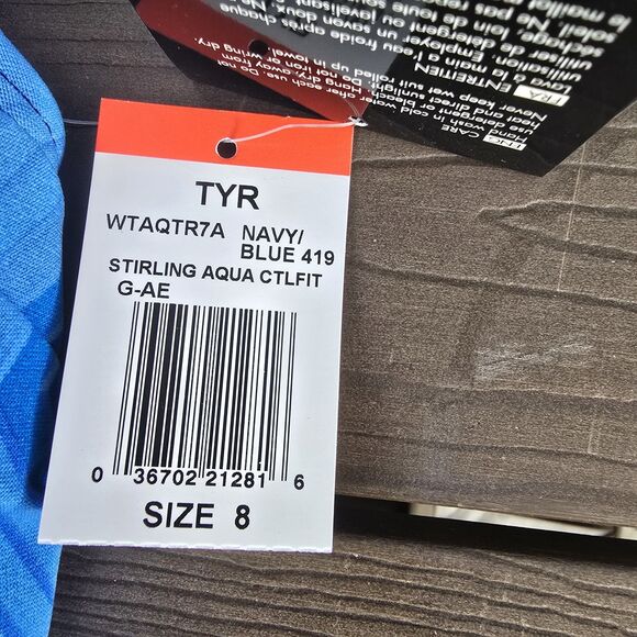 TYR Women's Stirling Aqua Tank Controlfit 1 Pc Swimsuit, Blue Size 8 New - Picture 3 of 3